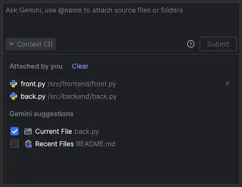Context Drawer for Gemini Code Assist for IntelliJ