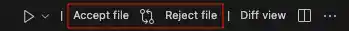 Accept or reject all changes in a file in VS Code Gemini Code Assist.