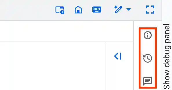 Toolbar adjacent to the data canvas.