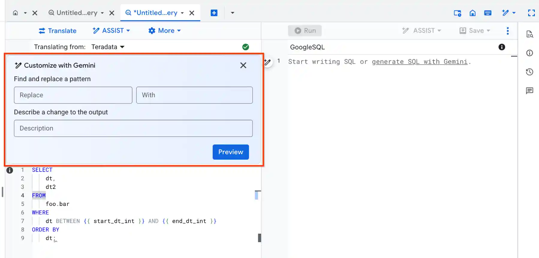 Customize translation input