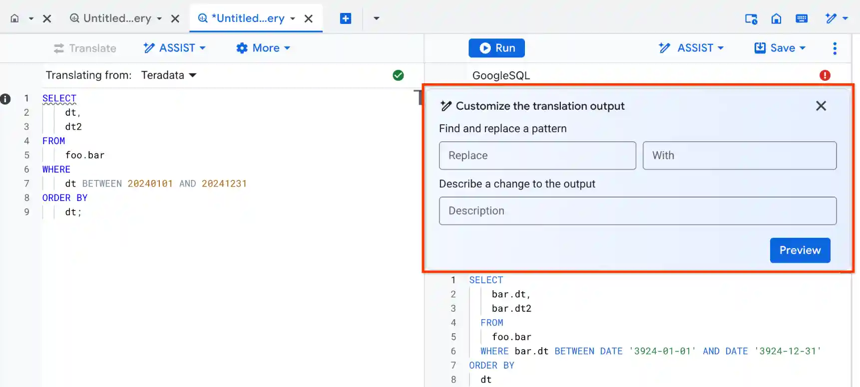 Customize translation output