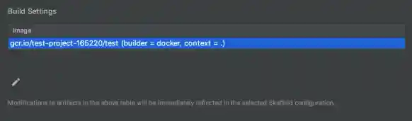 Build settings displayed in Build/Deploy tab