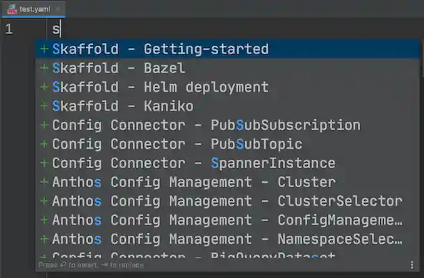 Using the Skaffold YAML template