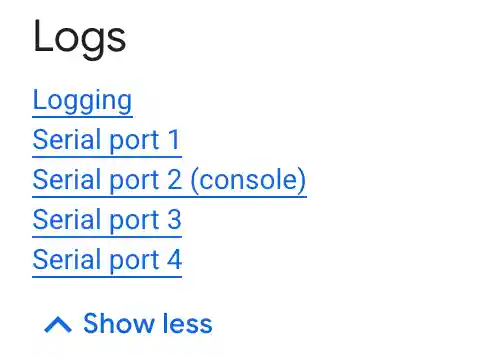 Click Cloud Logging to view Cloud Logging
logs.