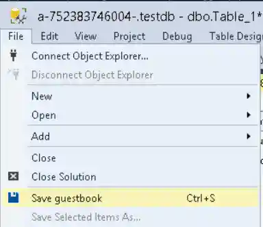 Save the guestbook table