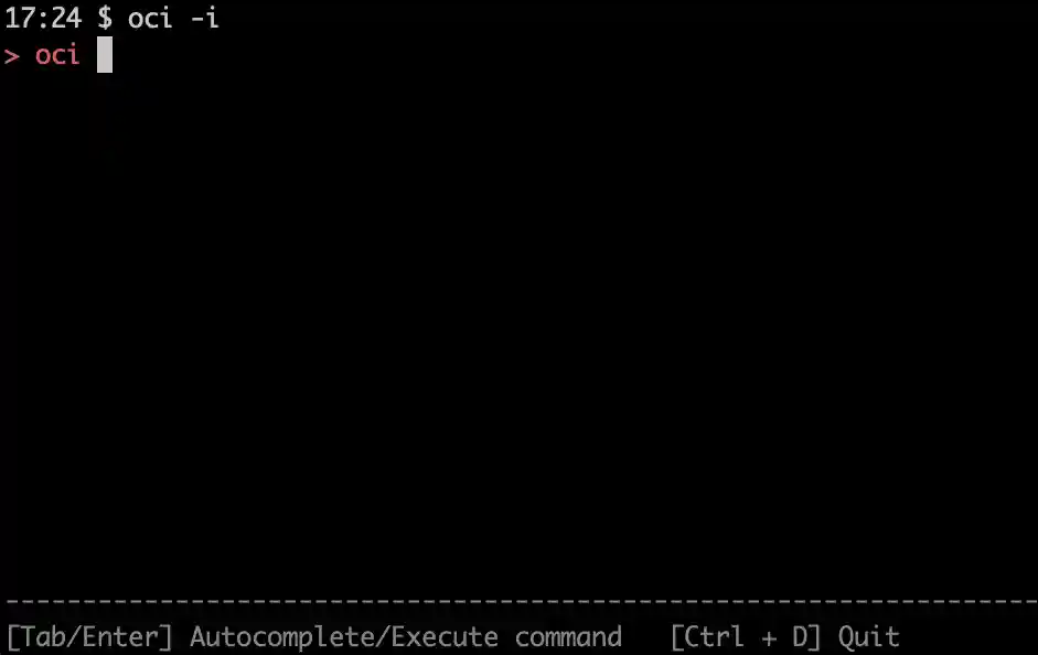 CLI Interactive Mode initial screen