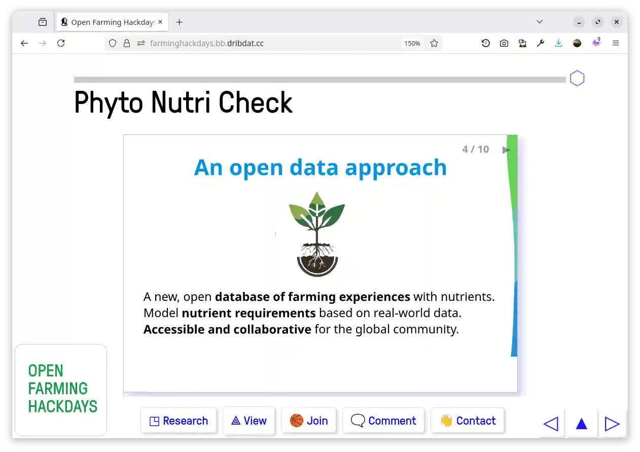 Screenshot of embedded slides