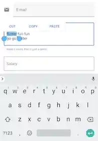 Android appropriate text toolbar