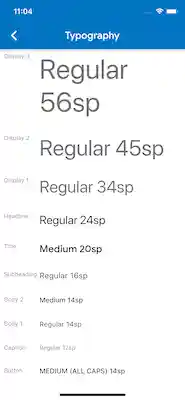 San Francisco typography scale on iOS