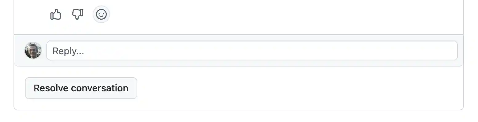 Screenshot showing a Copilot code review comment with the thumbs up and thumbs down buttons.