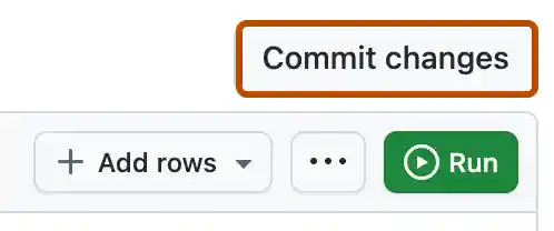 Screenshot of the commit changes button. The commit changes button is highlighted.