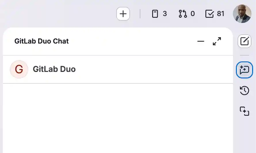 GitLab Duo sidebar.