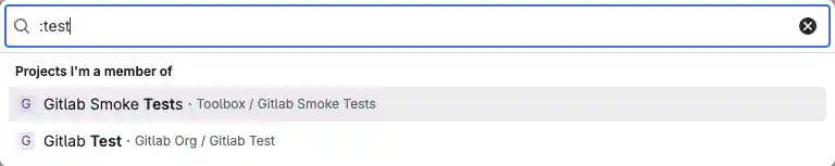 Search bar to find your projects and frequently visited projects.
