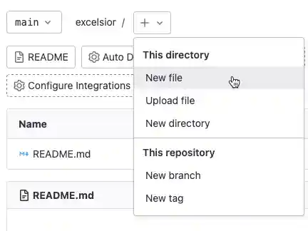 Create a new file in the project
