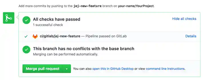 Pipeline status update on GitHub