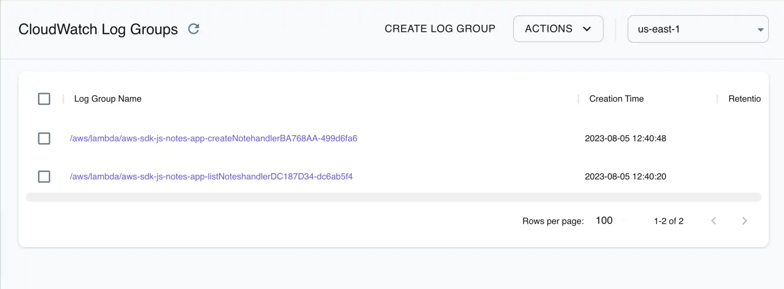 CloudWatch Logs Resource Browser