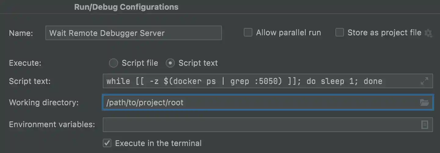 Run/Debug Configurations