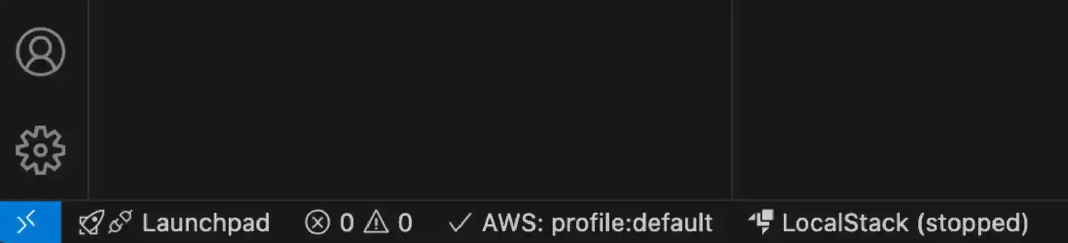 LocalStack status bar