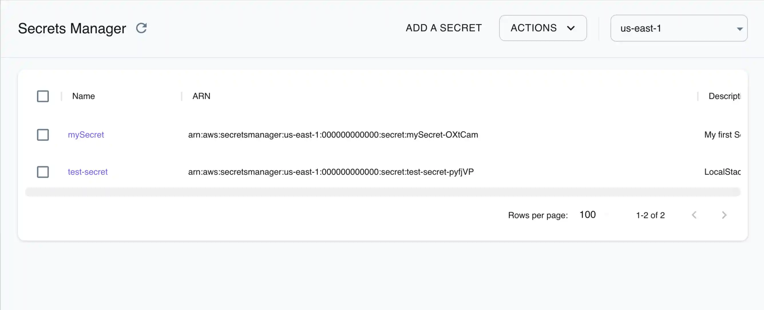 Secrets Manager Resource Browser