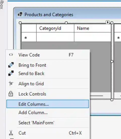 Edit DataGridView columns