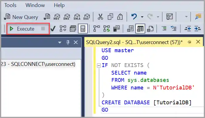 Screenshot of the Execute command.