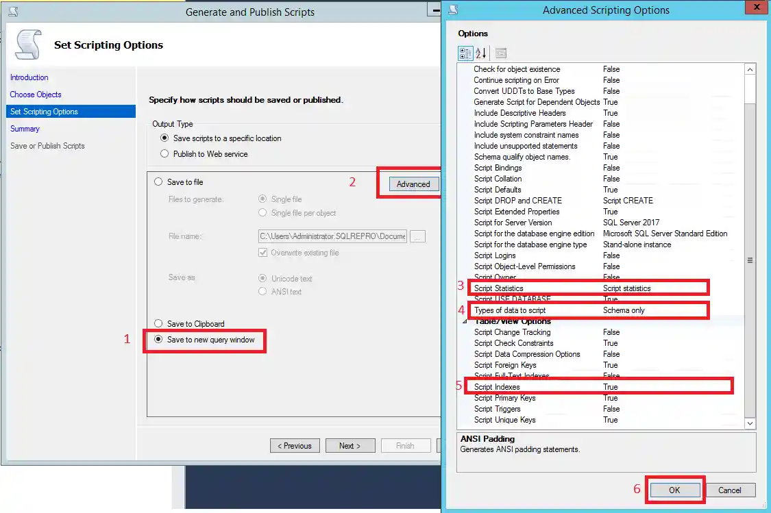 Screenshot of Script objects.