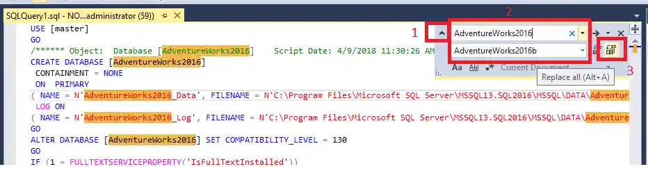 Screenshot of AdventureWorks 2016.