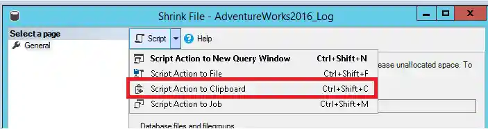 Screenshot of Script to clipboard.