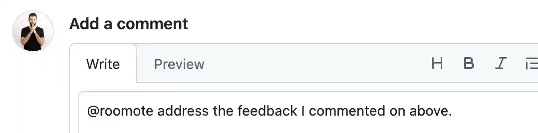 Github comment @mention
