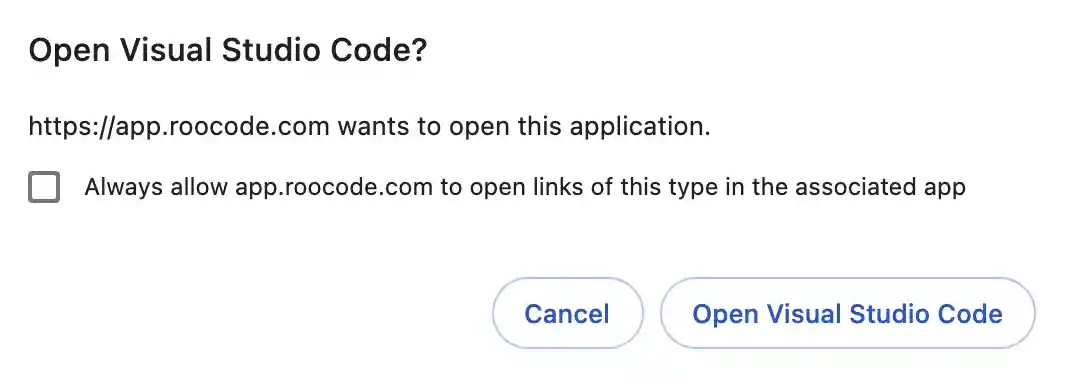 Account creation confirmation popup