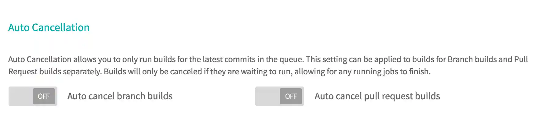 Auto cancellation setting Auto cancellation setting