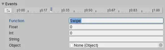 An event which calls the function Swipe