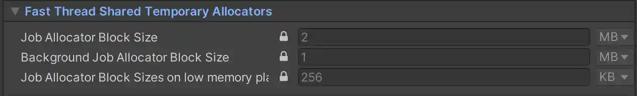 Default value for Fast Thread Shared Temporary Allocators for the Editor