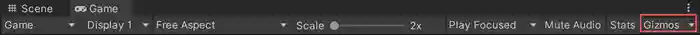 The Gizmos button in the Game view