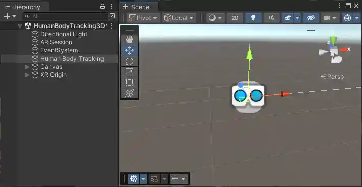 A typical AR scene in Unity