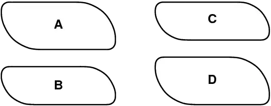 rectangle with two tiny rounded corners and two very large ones, on opposite corners