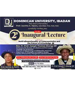 Dominican University, Ibadan Announces Its 2nd Inaugural Lecture
