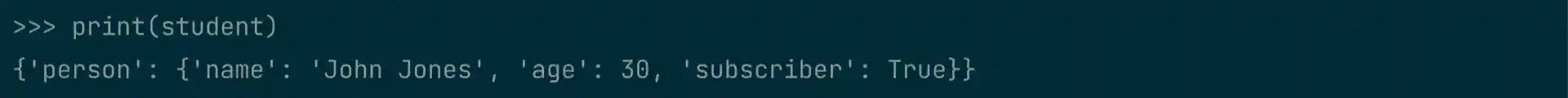 Displaying a simple data structure with the built-in print()