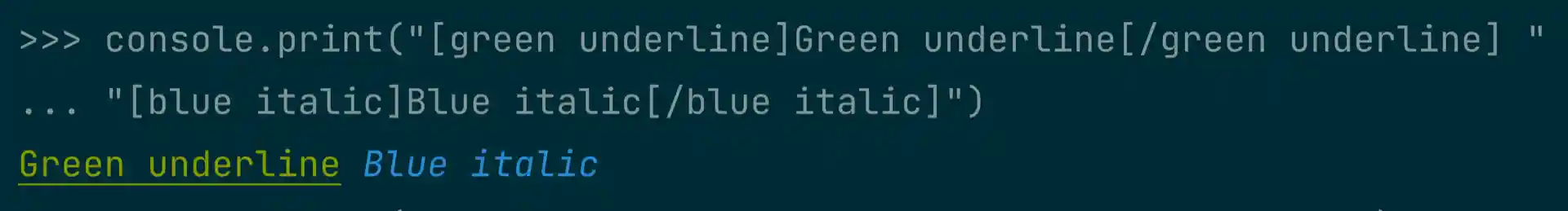 Example of Rich Console Markup