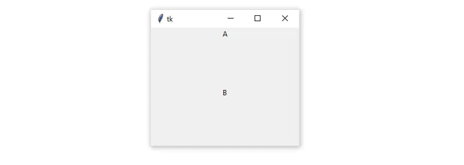 A Tkinter window with grid geometry manager and sticky set to "North"