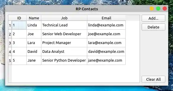 Contact Book Visualize Data