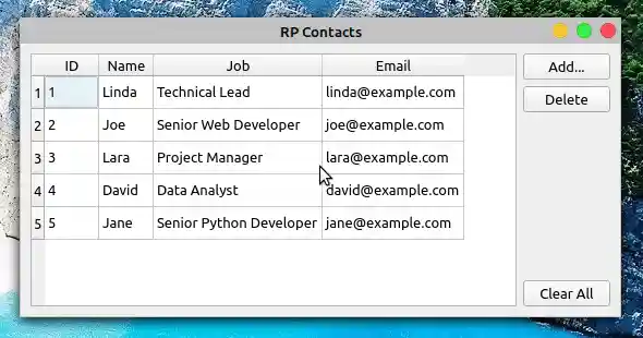 Contact Book Visualize Update Data