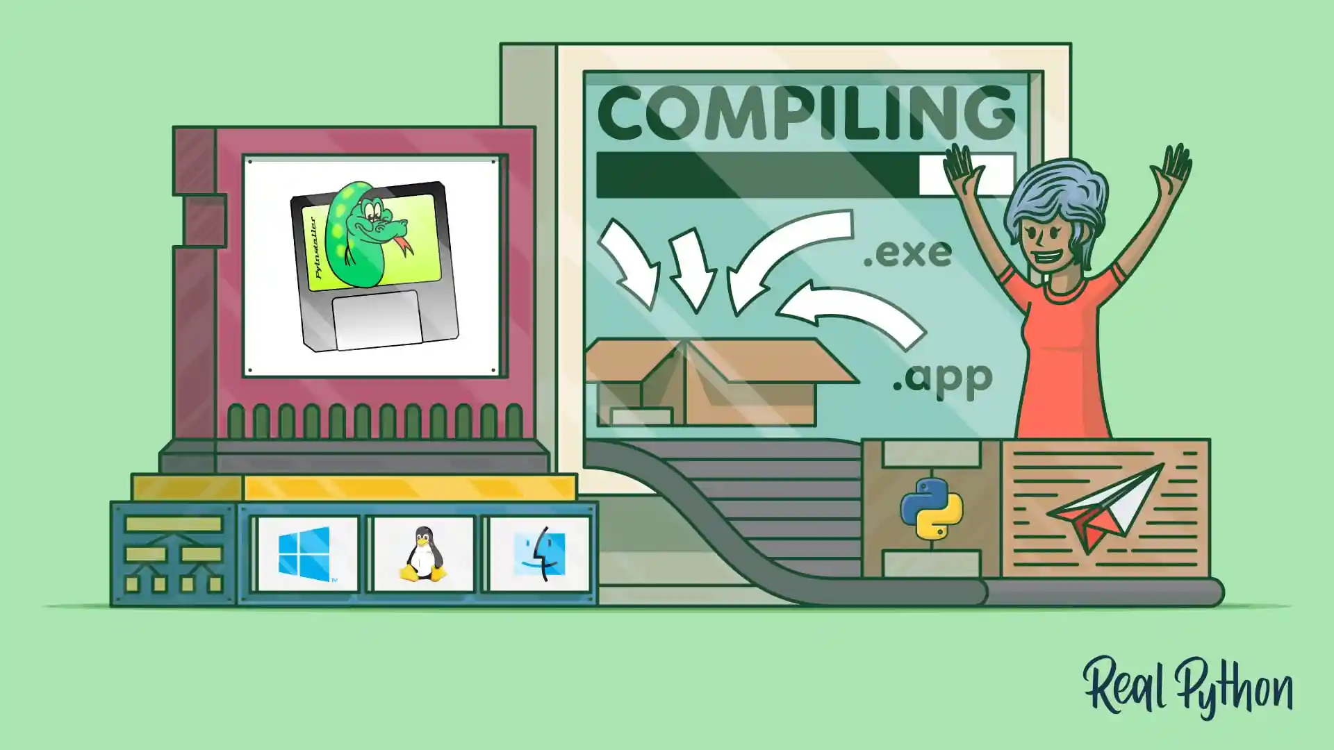 Title image for Using PyInstaller to Easily Distribute Python Applications (Using PyInstaller to Easily Distribute Python Applications)