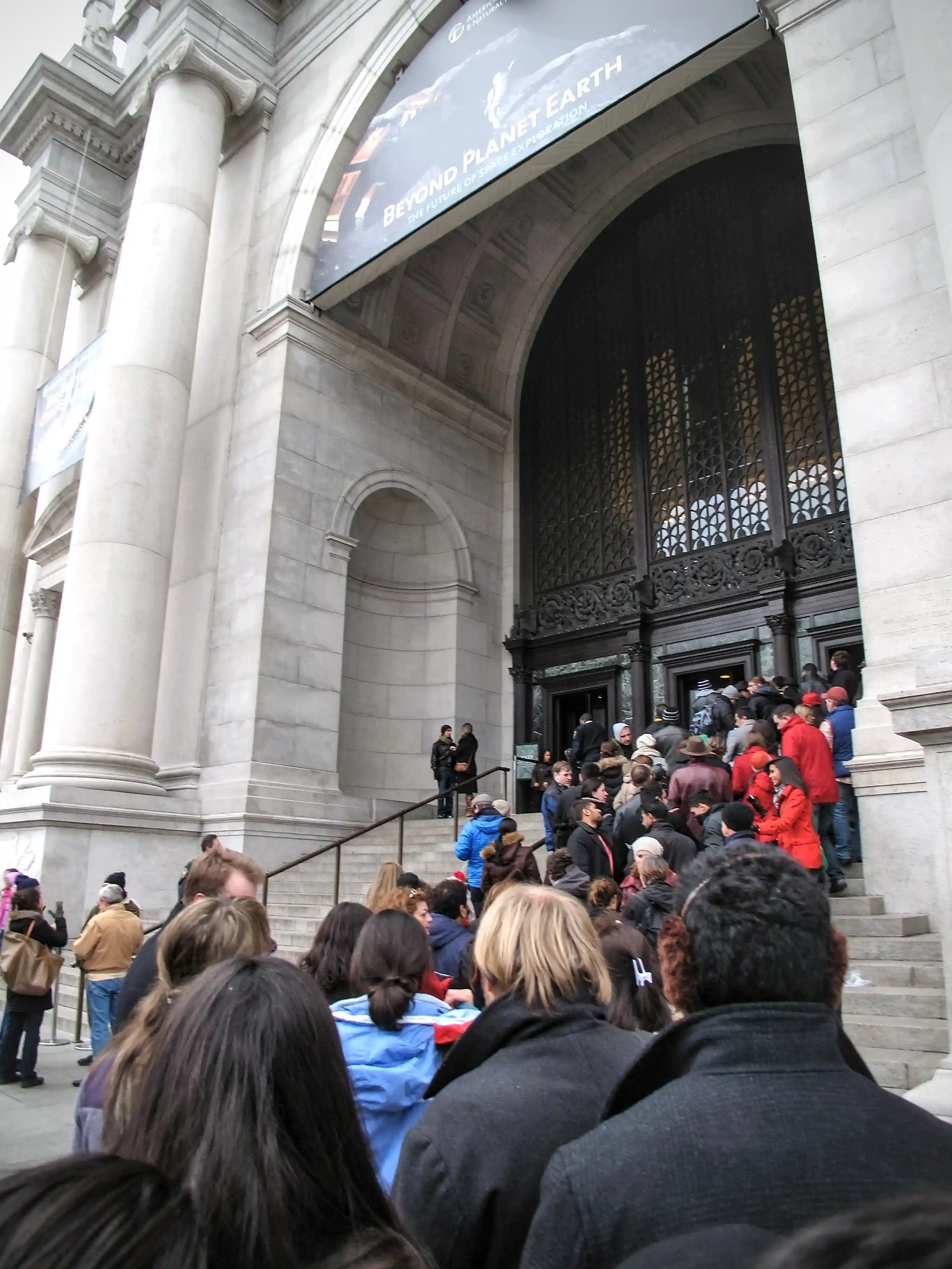 Tourists Queuing Up to Enter the American Museum of Natural History in New York
