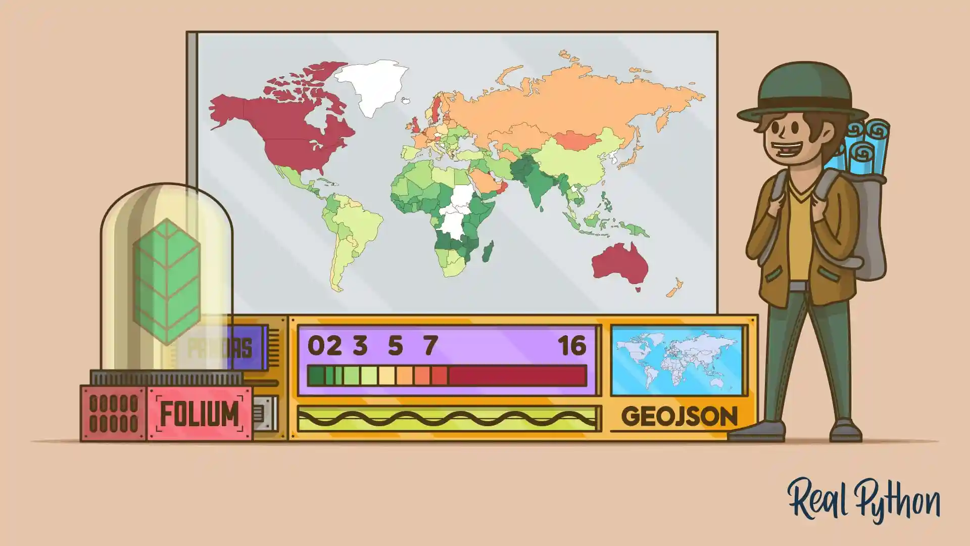 Title image for Creating Web Maps From Your Data With Python Folium (Python Folium: Create Web Maps From Your Data)