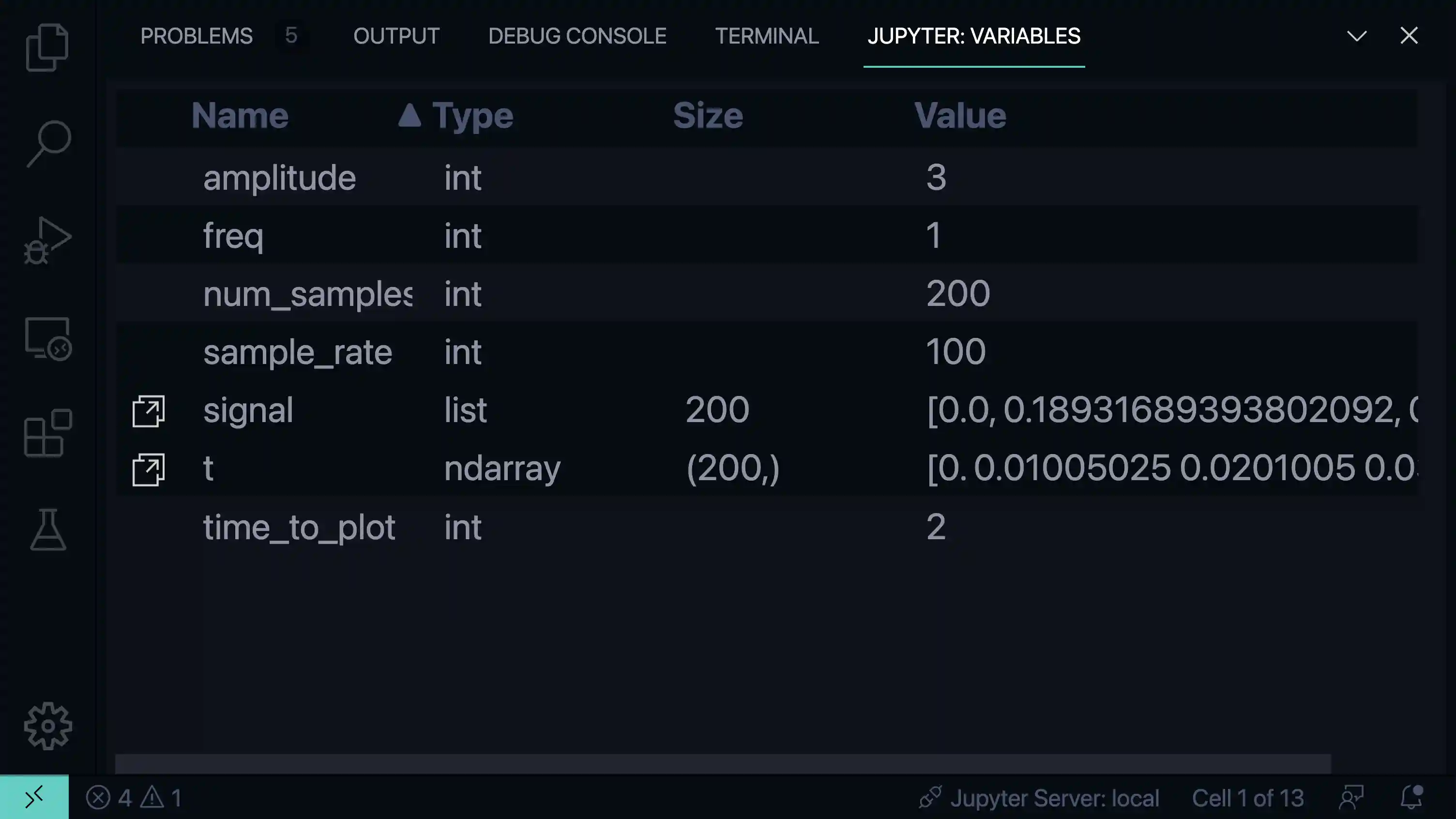 Symbol for showing the data viewer for more complex variables in the Jupyter variables view