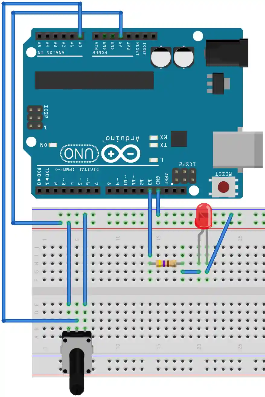 Circuit for analog input on breadboard