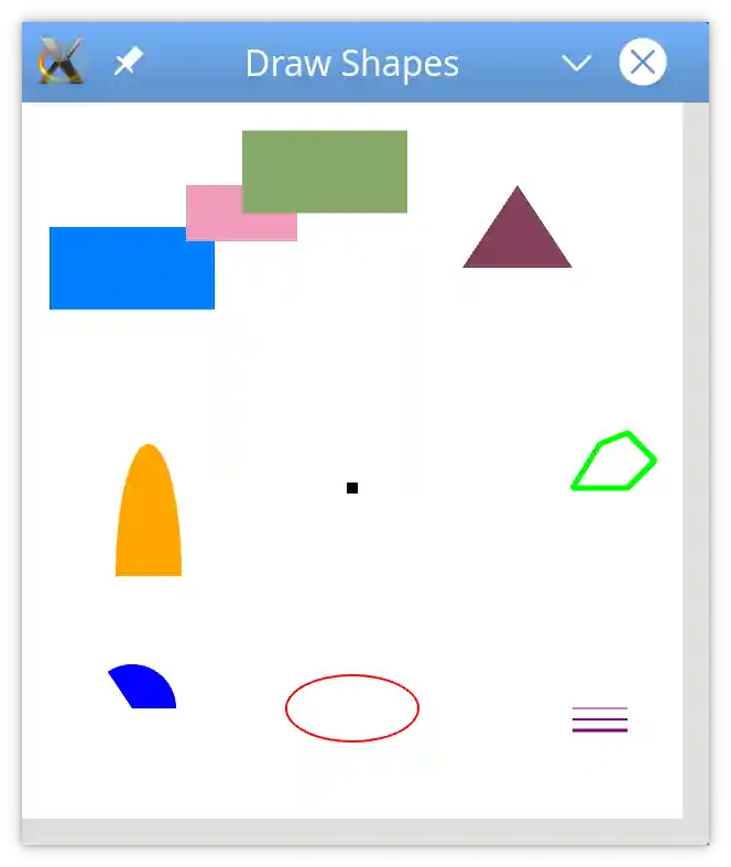Some sample shapes drawn with arcade