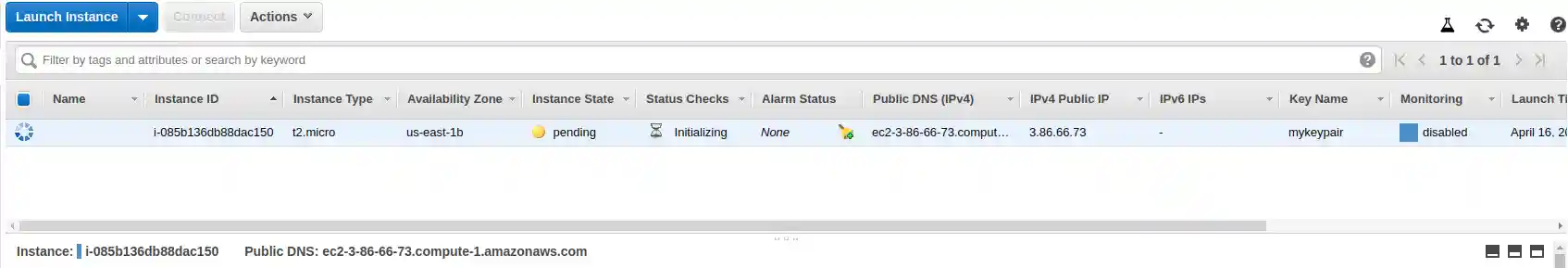 EC2 instance is in peding status