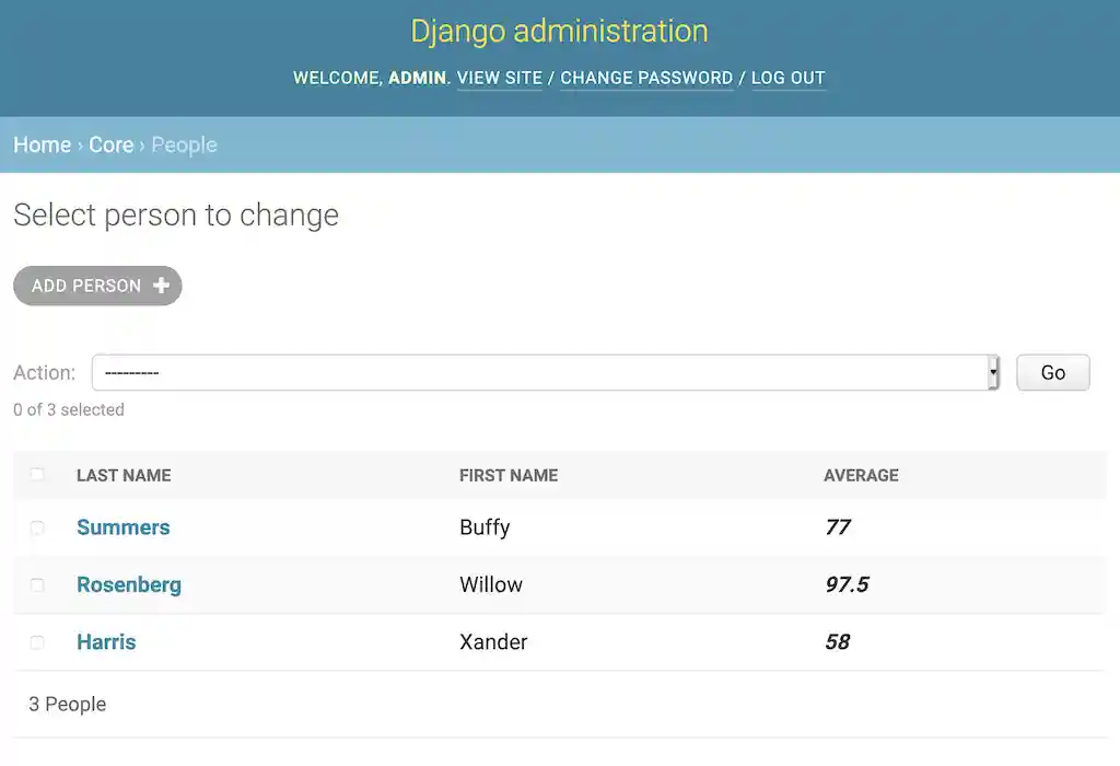Person Change Listing with Bold Italic Column
